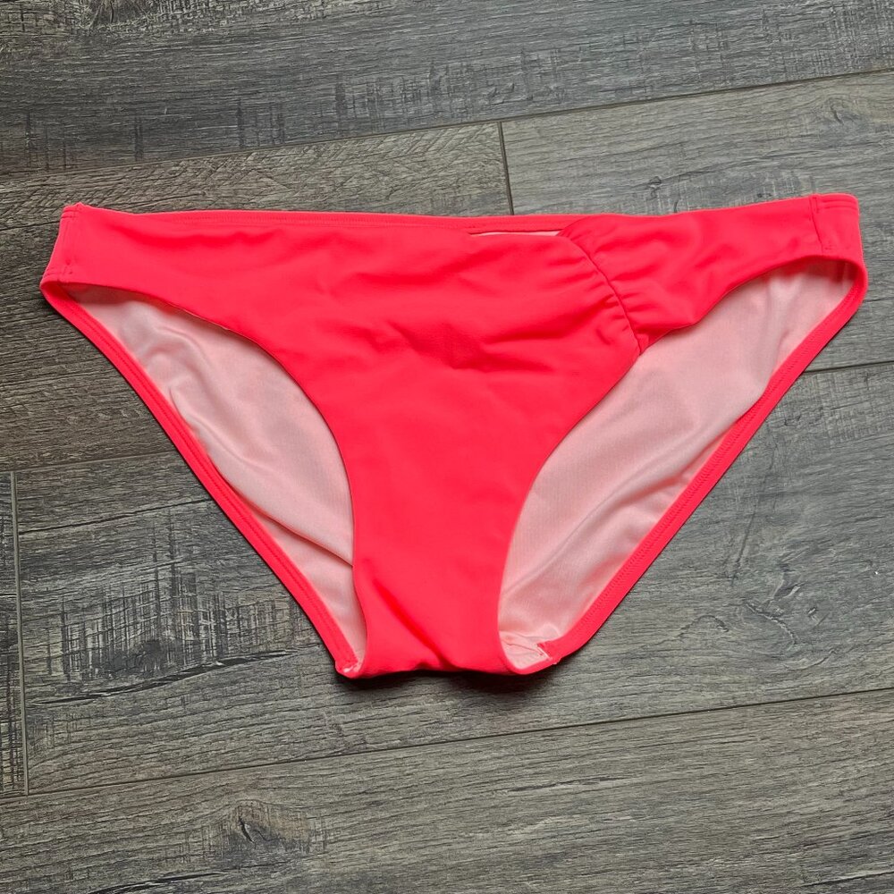 Victoria's Secret Neon Pink Bikini Bottoms Swim Suit ((size Large))